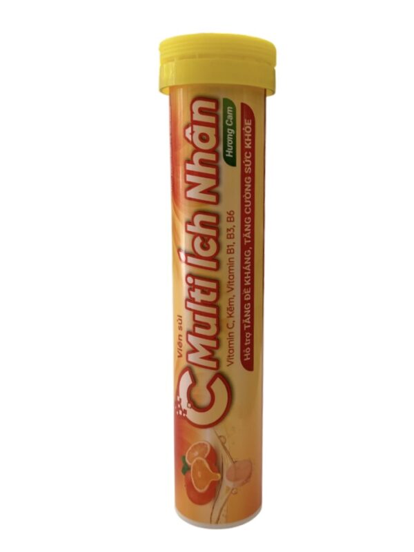 Viên sủi Multi Ích Nhân hương cam – Tube 16 viên