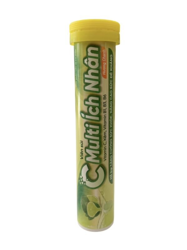 Viên sủi Multi Ích Nhân hương chanh – Tube 16 viên